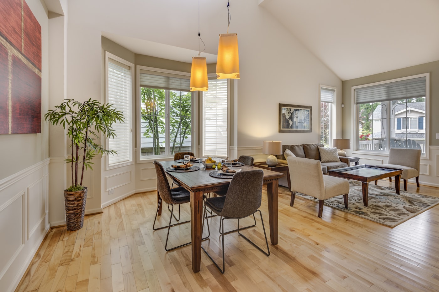 Open-plan living and dining